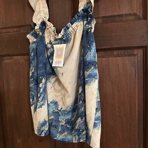 LuLaRoe Blue Marble Print Sleeveless Top